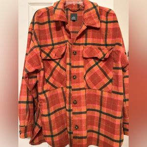 Wool, plaid shacket.